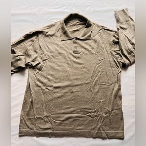 cashmere polo sweater olive khaki color men's XL
